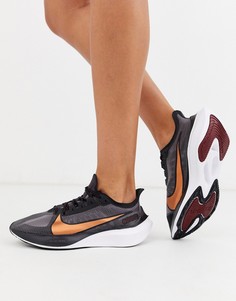 Черные кроссовки с логотипом-галочкой Nike Running air zoom gravity-Черный
