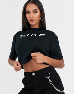 Черная короткая oversize-футболка Nike-Черный