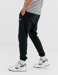 Черные джоггеры с маленьким логотипом Reebok-Черный