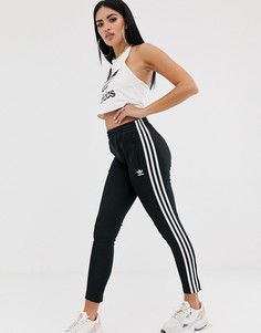Черные брюки-сигареты с тремя полосками adidas Originals adicolor-Черный