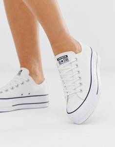 Белые кеды на платформе Converse chuck taylor ox-Белый