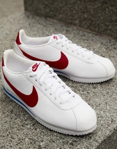 Белые кожаные кроссовки Nike Cortez 819719-103-Белый