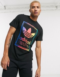 Черная футболка с логотипом в винтажном стиле adidas Originals-Черный