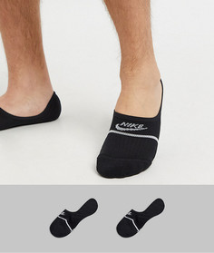 Набор из 2 пар черных невидимых носков Nike-Черный