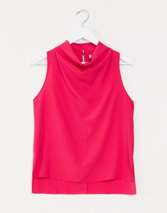 Розовый топ без рукавов с драпировкой ASOS DESIGN