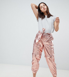 Джоггеры с эффектом металлик ASOS DESIGN-Розовый