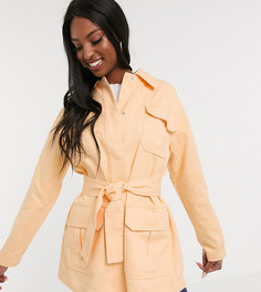 Кремовая куртка из мягкого хлопка в стиле милитари ASOS DESIGN Tall-Желтый