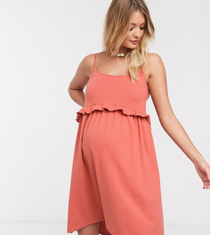 Сарафан мини на бретелях с оборками ASOS DESIGN Maternity-Красный