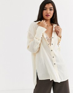 Вязаный топ Free People-Кремовый