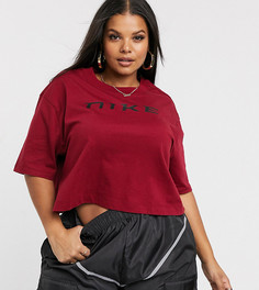 Бордовый свободный кроп-топ Nike Plus-Красный