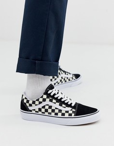 Черные кроссовки с шахматным узором Vans Old Skool-Черный