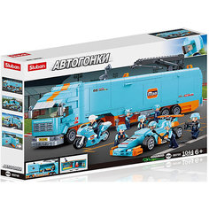 Конструктор Sluban Автогонки "Заезд с трейлером", 1044 детали
