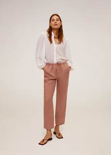 Прямые брюки с хлопком и льном - Linen Mango
