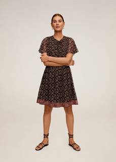 Принтованное платье с крылышками - Boho Mango