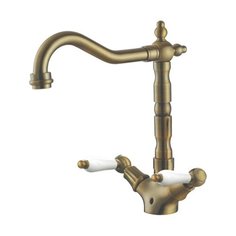 Смеситель для раковины (умывальника) KAISER Vincent 31011 bronze двухрычажный бронза