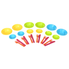 Набор посуды Росигрушка Своя тарелка 9421 зеленый/желтый/голубой