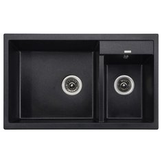 Врезная кухонная мойка 80 см KAISER KG2M-8050 KG2M-8050-BP black pearl