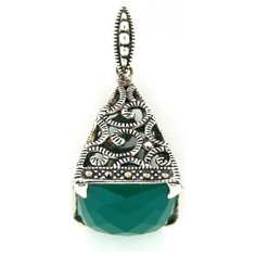 МАРКАЗИТ Подвеска с марказитами и халцедонами из серебра M300638