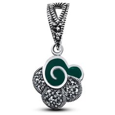 Silver WINGS Подвеска с эмалью и марказитами из серебра 230021e-39-257