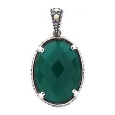 МАРКАЗИТ Подвеска с марказитами и халцедонами из серебра M300635