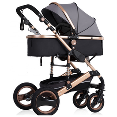 Коляска-трансформер AngelPro 739S с автокреслом серый