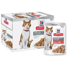 Корм для стерилизованных кошек Hills Science Plan с лососем 12шт. х 85 г (кусочки в соусе)
