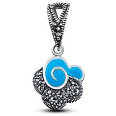 Silver WINGS Подвеска с эмалью и марказитами из серебра 230021n-39-257