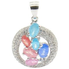 Silver WINGS Подвеска с кварцами из серебра 23set8247mix-113