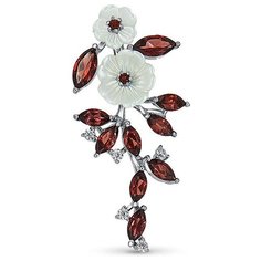 Silver WINGS Подвеска с перламутром, хризолитами и аметистами из серебра 23knys0922-155