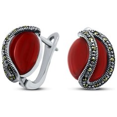 Silver WINGS Серьги с марказитами и агатами из серебра 220004d-39-246