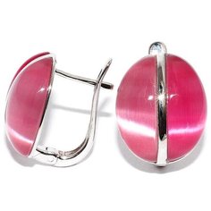 Silver WINGS Серьги с кошачьим глазом из серебра 22se0808-c003+c004-97