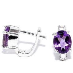Silver WINGS Серьги с аметистами из серебра 220018-32-156