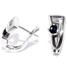 Silver WINGS Серьги с сапфирами из серебра 22gre1542-69-92