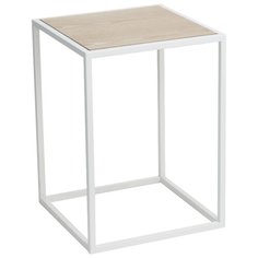 Столик Yamazaki Tower - Square Coffee Table, ДхШ: 35 х 35 см, белый/бежевый
