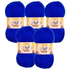 Пряжа Adelia Lucas, 70 % шерсть, 30 % акрил, 100 г, 218 м, 5 шт., №13 синий