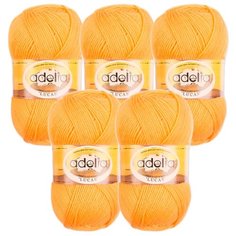 Пряжа Adelia Lucas, 70 % шерсть, 30 % акрил, 100 г, 218 м, 5 шт., №03 яр.желтый
