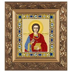NOVA SLOBODА Набор для вышивания бисером иконы Св. Великомученик Целитель Пантелеймон 13 х 15 см (Д6021)