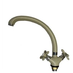 Смеситель для кухни (мойки) D-LIN D153808-К двухрычажный гранит песочный