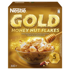 Готовый завтрак Nestle Gold Honey Nut Flakes хлопья, коробка, 300 г