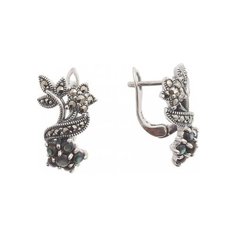 МАРКАЗИТ Серьги с перламутром и марказитами из серебра HE1168