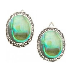 МАРКАЗИТ Серьги с перламутром и марказитами из серебра HE212