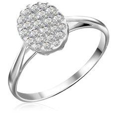 Бронницкий Ювелир Кольцо из белого золота R 0056, размер 17