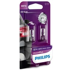 Лампа автомобильная накаливания Philips VisionPlus 12040VPB2 WB T10 12V 6W 2 шт.