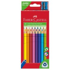 Faber-Castell Цветные карандаши Jumbo Triangular с точилкой, 20 цветов (116520)