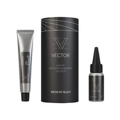 ONIQ Набор для окрашивания бровей VECTOR с гель-краской и кремом-проявителем 3 % черный