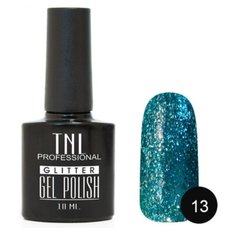 Гель-лак TNL Professional Glitter Effect, 10 мл, оттенок №13 - Бирюзовый