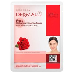 DERMAL тканевая маска Rose Collagen Essence Mask с коллагеном и экстрактом розы, 23 г