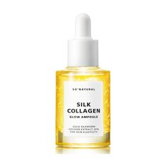 So Natural Silk Collagen Glow Ampoule Сыворотка с коллагеном и экстрактом тутового шелкопряда для лица, 30 мл