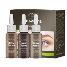 BrowXenna Набор хны для бровей во флаконе 3 шт. шатен