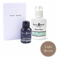 Royal Brow Набор для окрашивания бровей (хна и минеральная вода) light brown